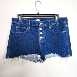 Old Navy "Boyfriend" button down denim jean cut off shorts